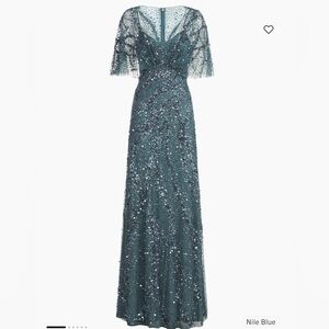 Lavinia beaded capelet gown